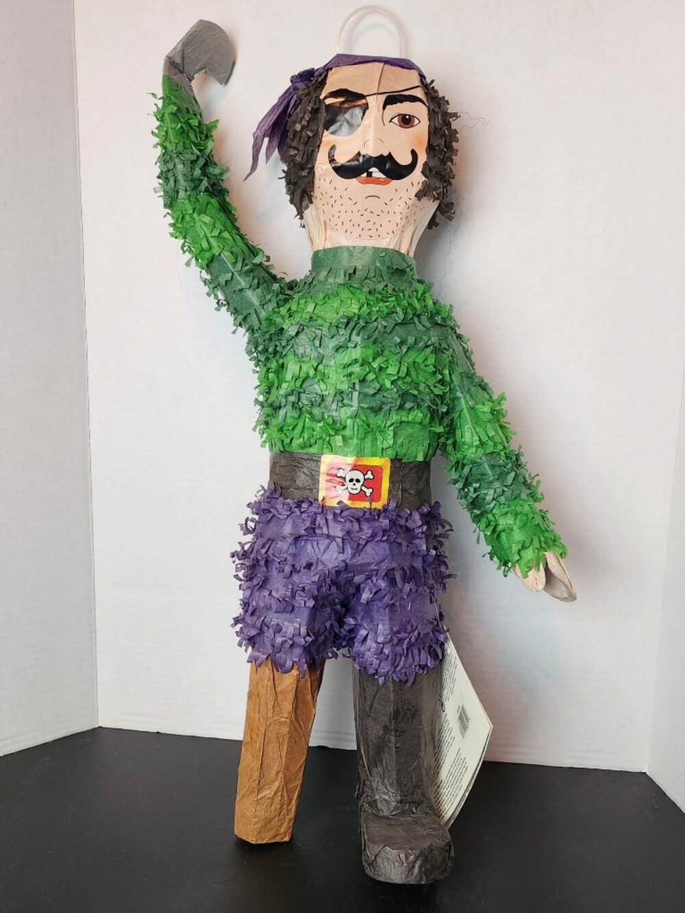 NWT Unique Pirate Piñata 23" Peg Leg Hook Eye Patch Birthday Pirate Party Decor